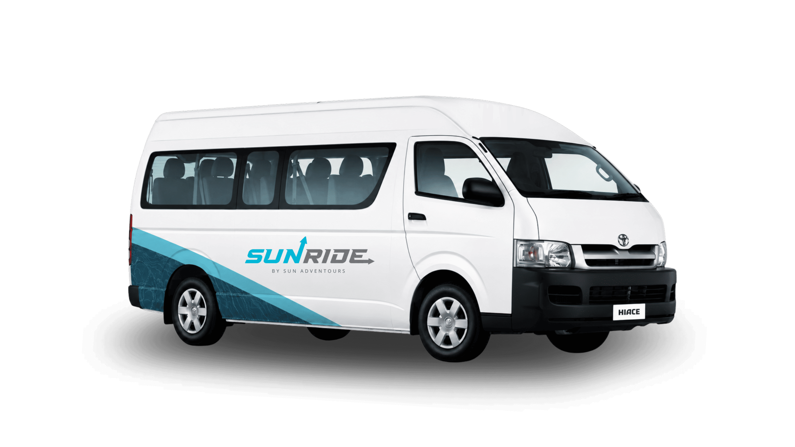 SunRide Cancun Toyota Hiace van for private airport transportation in Riviera Maya